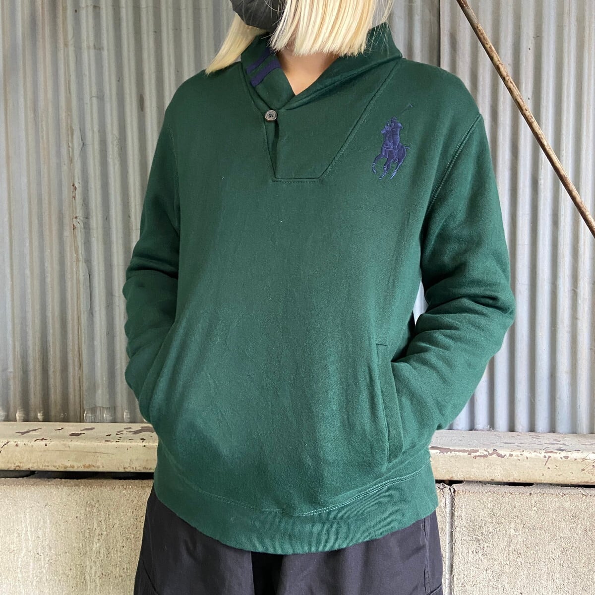未使用品 ポロ ラルフローレン ショールカラー リブ スウェット  