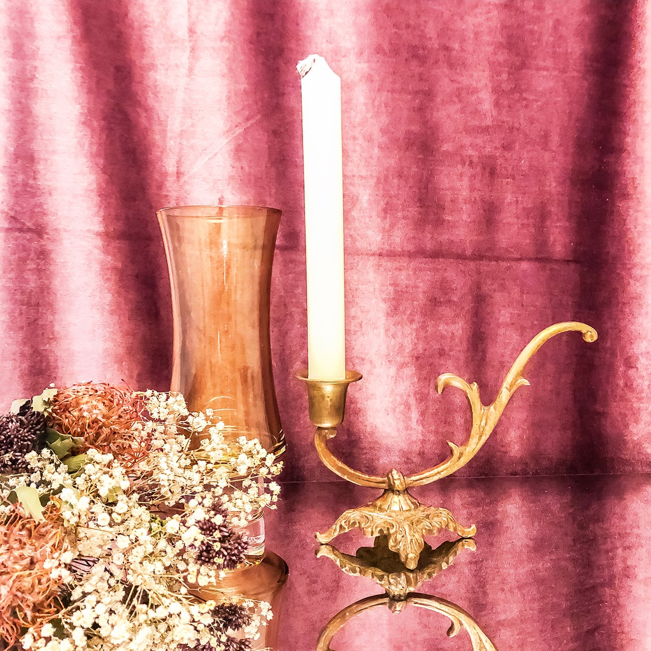 Vintage] Brass Plated Metal Candle Holder ヴィンテージキャンドル