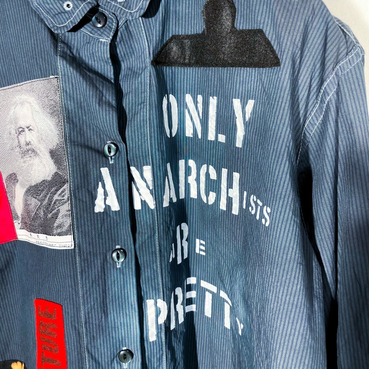 anarchy shirt BLACK MARKET 長袖 限定販売】BLACK MARKET×UNFINISHED anarchy shirt RED | UNFINISHED