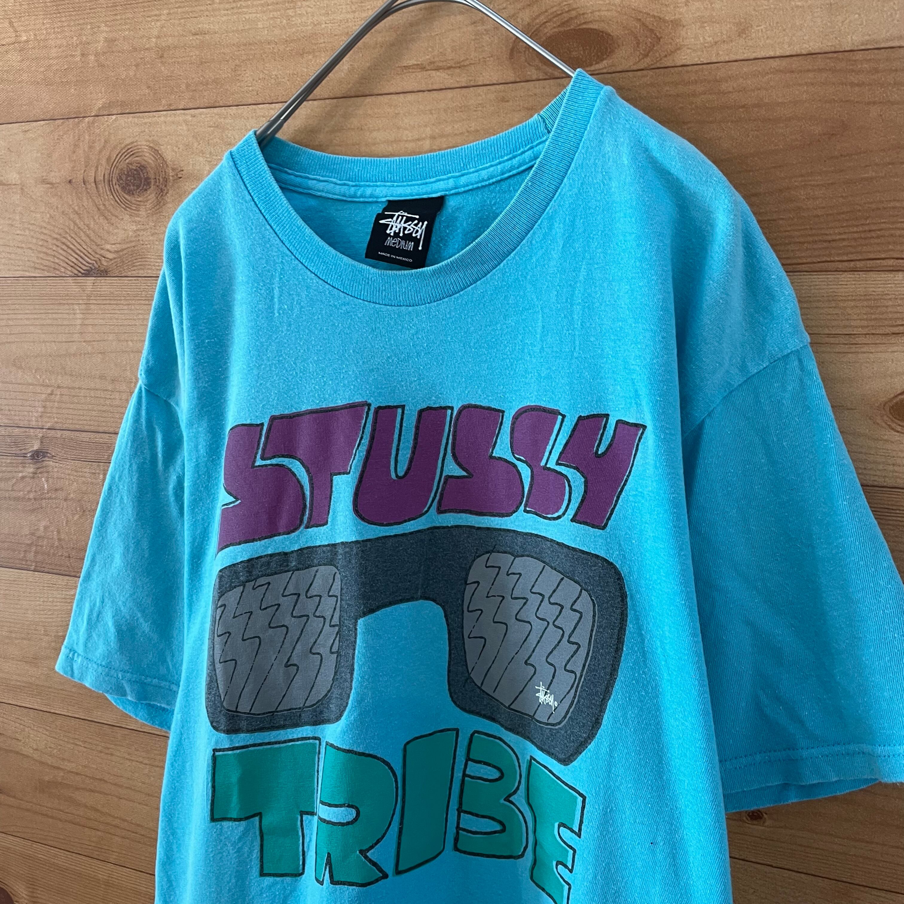 STUSSY】TRIBE イラスト 半袖 Tシャツ ライトブルー ステューシー M US ...