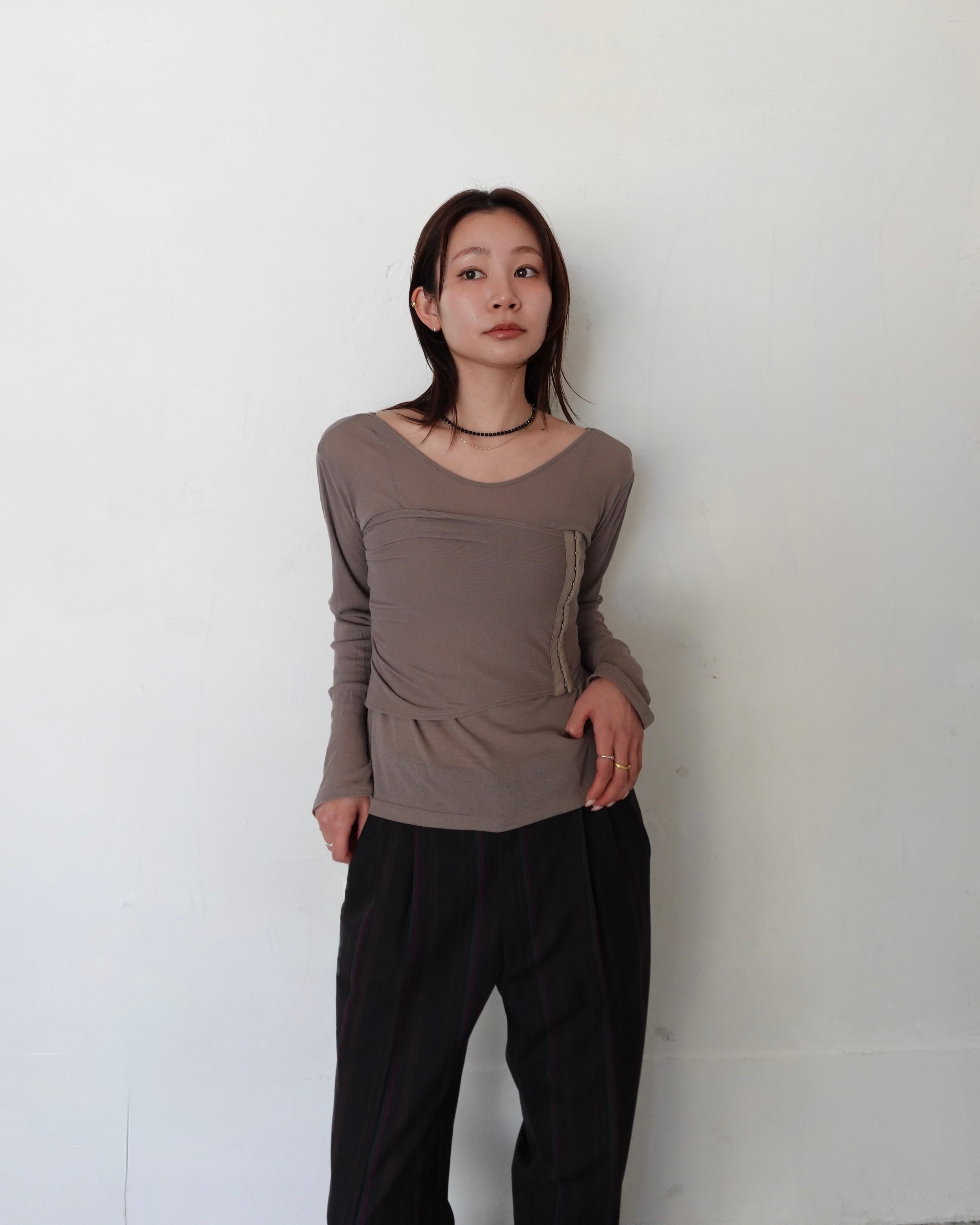 bustier set tops 【beige】 | quūi