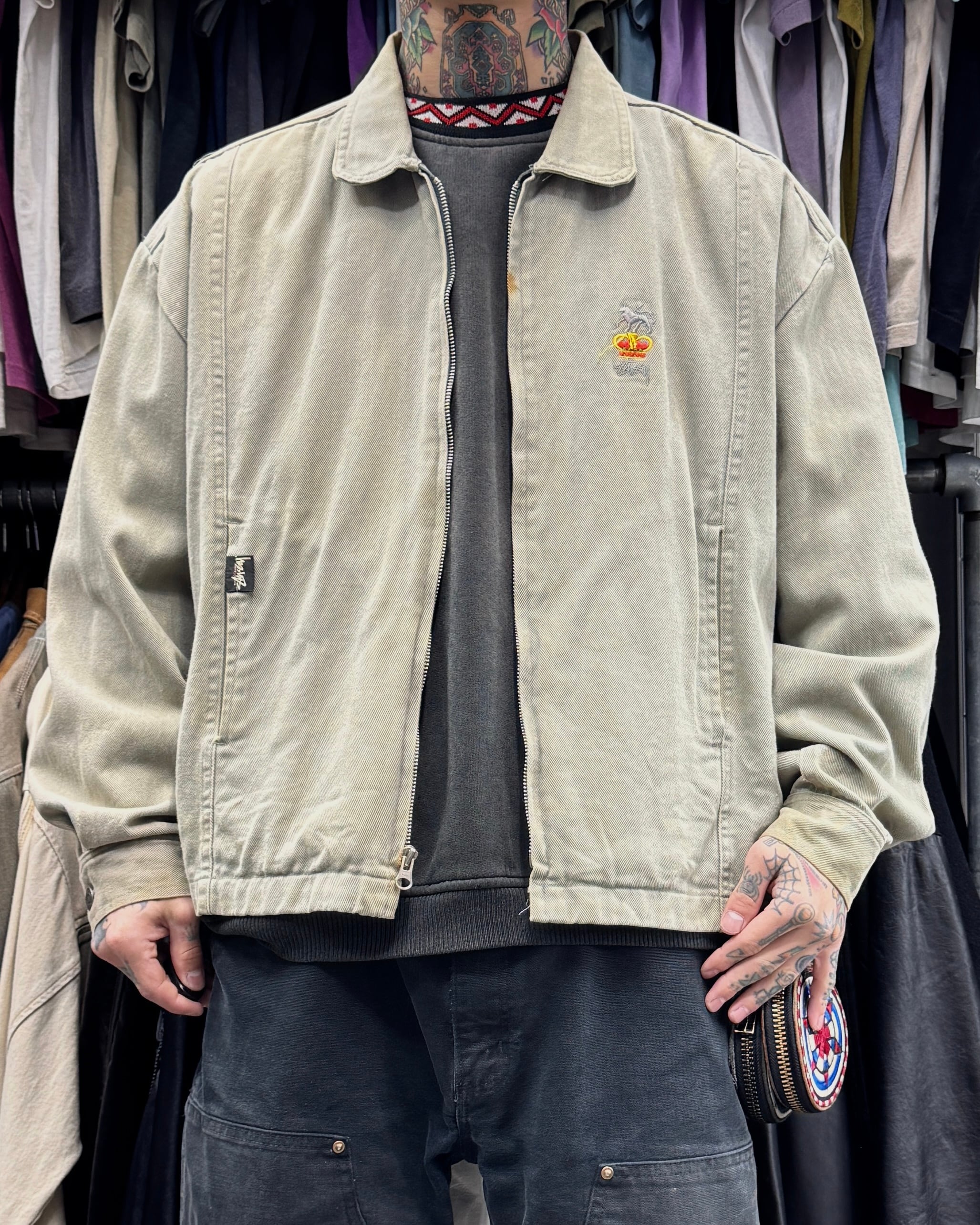 80's~90's old stussy Design Jacket “黒タグ” “BURLY gear”【高円寺
