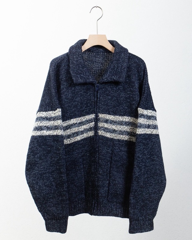 zip up wool knitted jacket