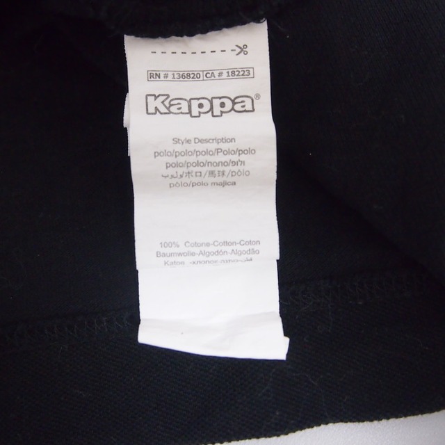 古着 メンズL KAPPA/カッパ ポロシャツ 半袖 ボタン カジュアル ゴルフ ブラック | スポーツウェア・シューズの古着屋 リサイクルスポーツ