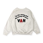 VAN JAC ヴァンヂャケット バック アーチロゴ スウェット トレーナー L/ホワイト メンズ アイビー トラッド ベルソン期