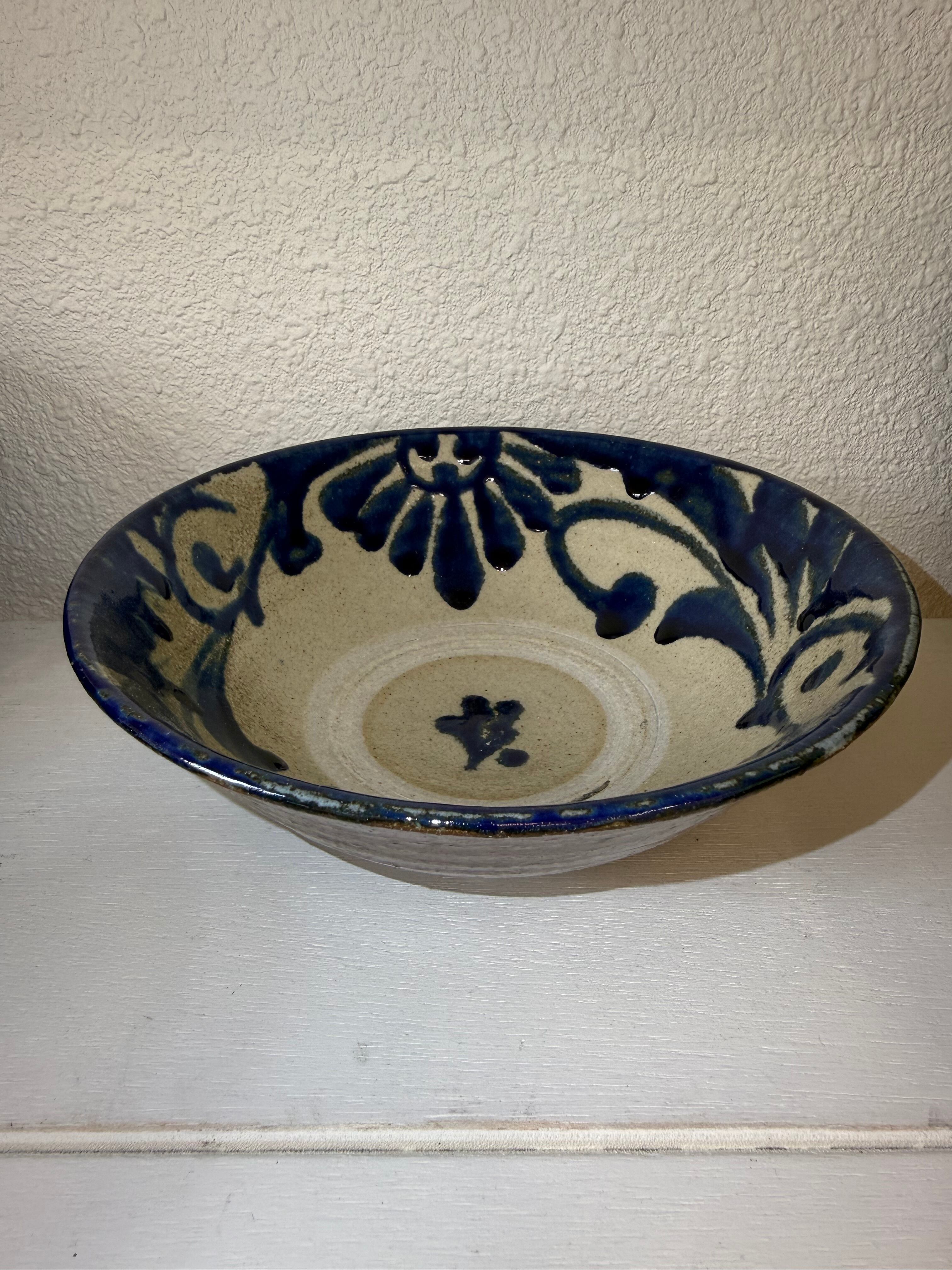 横田屋窯 6寸鉢 唐草 コバルト