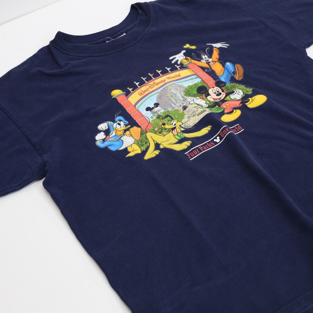 【希少】90's OLD Disney ミッキー 両面プリント Tシャツ レトロ