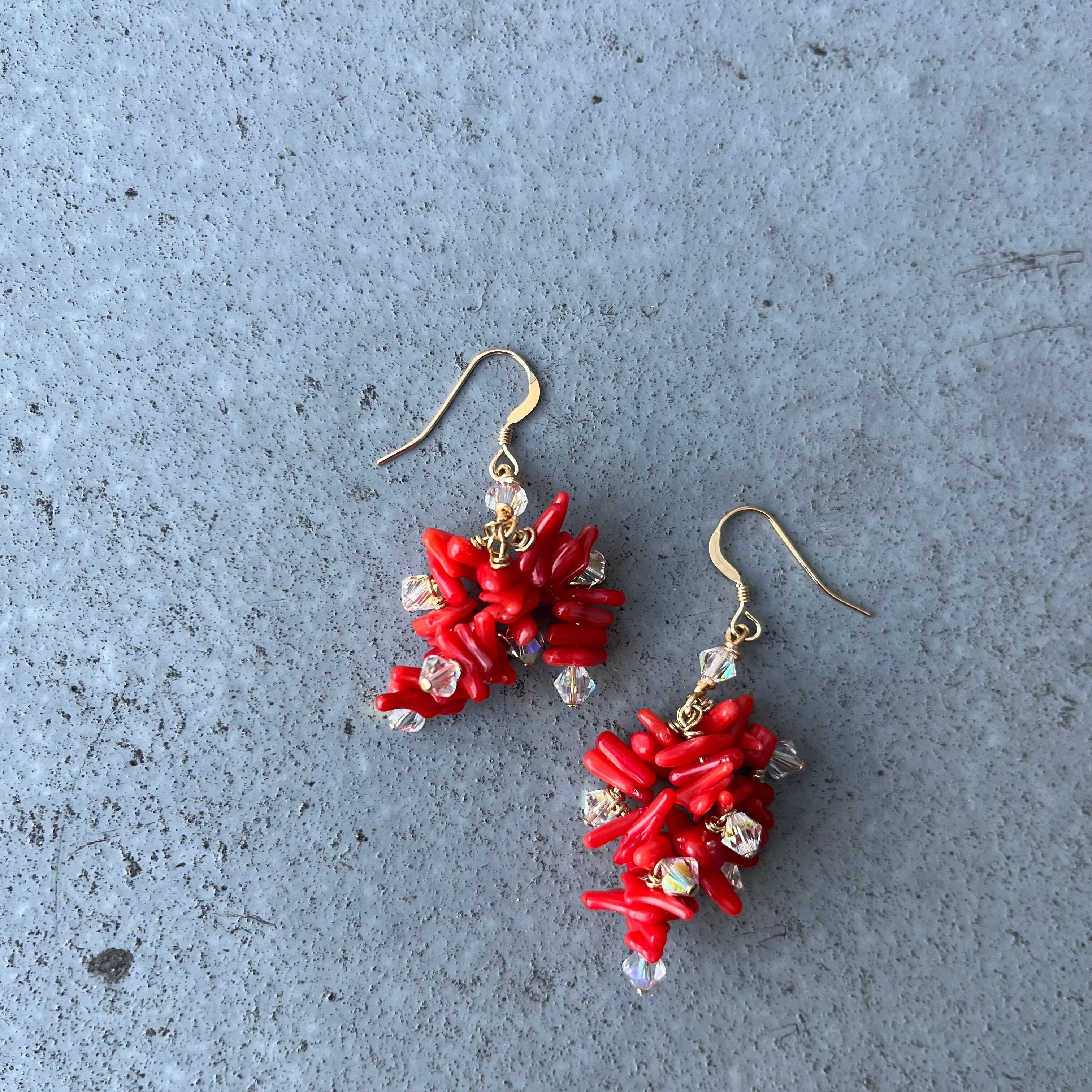 Ameri様order red headdress♡ &赤のイヤリング２種 Emizoku by Eg(エミゾクバイイージ) アクセサリーオンラインショップ