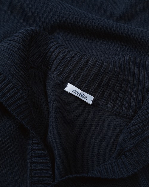 -Dead Stock- [00's] "malo" Pure Cotton Skipper Neck Sweater (Made in Italy)