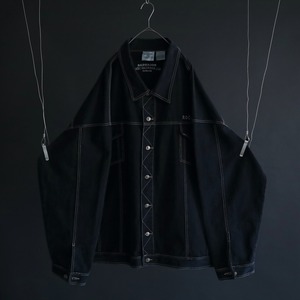 super over silhouette black denim jacket