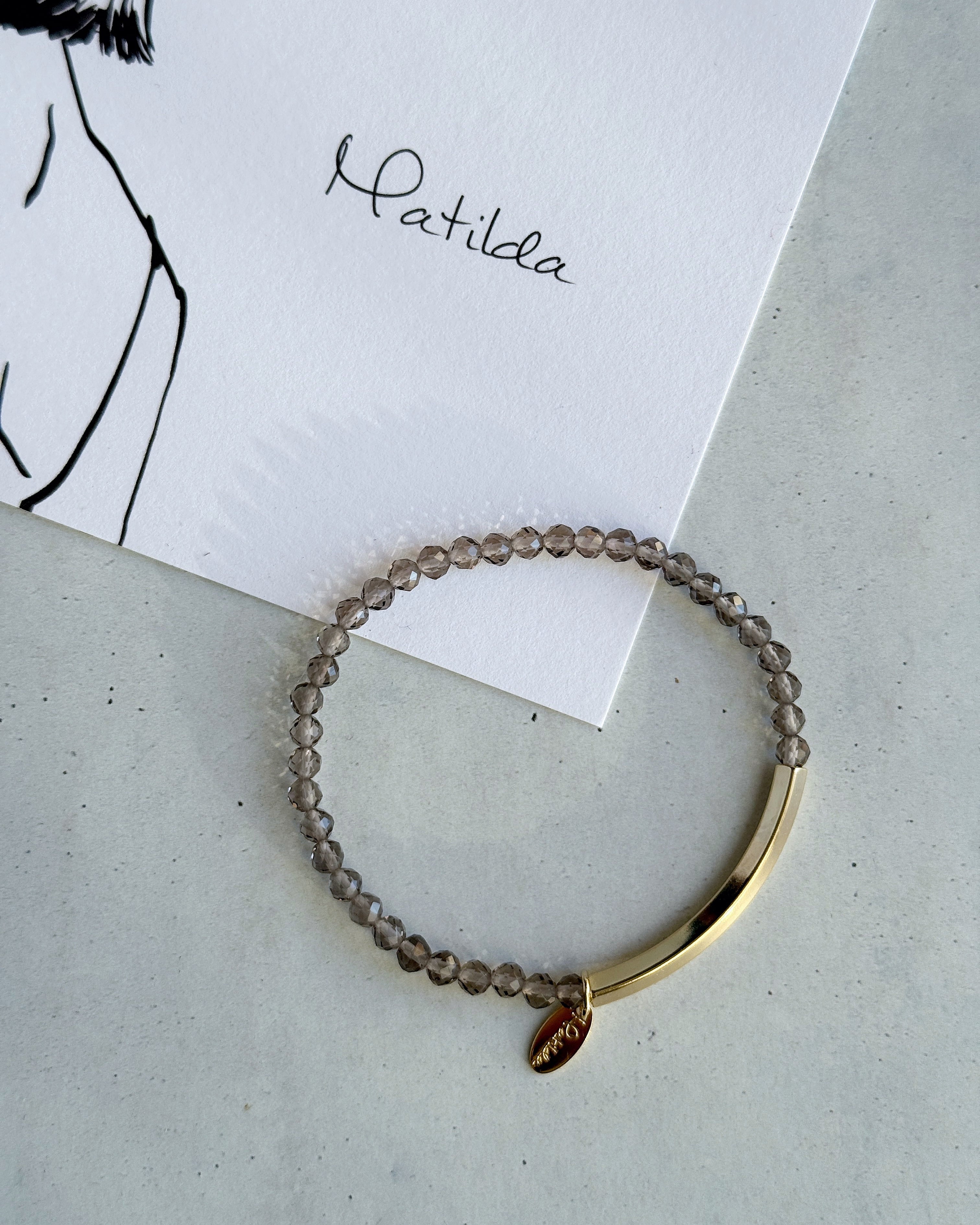 【再販】Tube & stone bracelet(アイスオブシディアン)