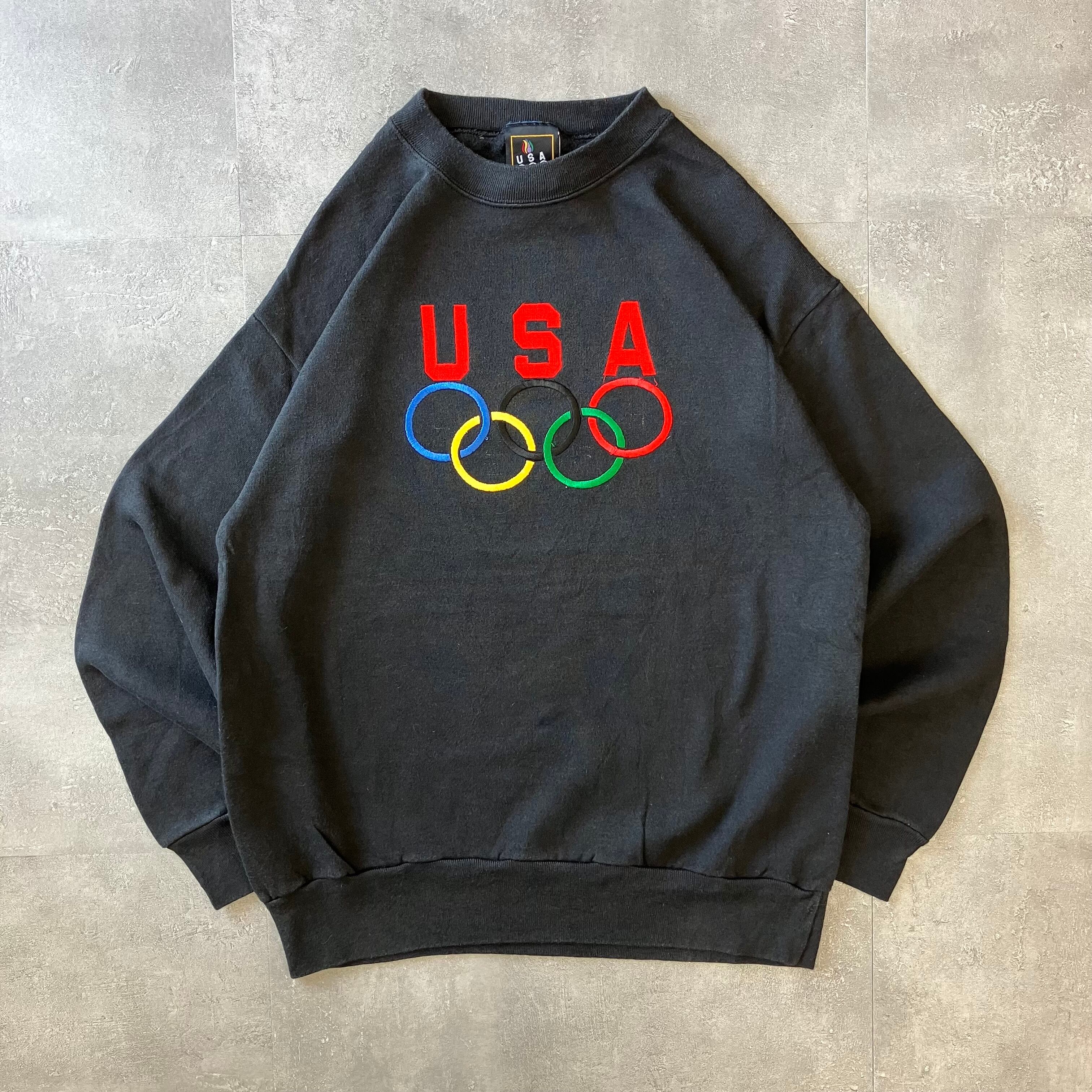 SSI 90s USA OLYMPIC スウェット ブラック 刺繍 No.1641