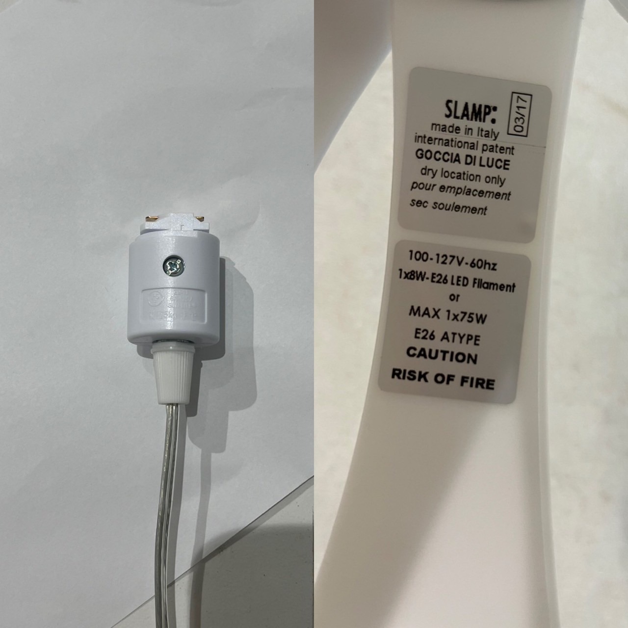 SLAMP スランプ GOCCIA SUSPENSION SNOW ゴッチャ SL1040SW ペンダントライト 吊り下げ照明 照明 ライト モダン デザイナーズ イタリア