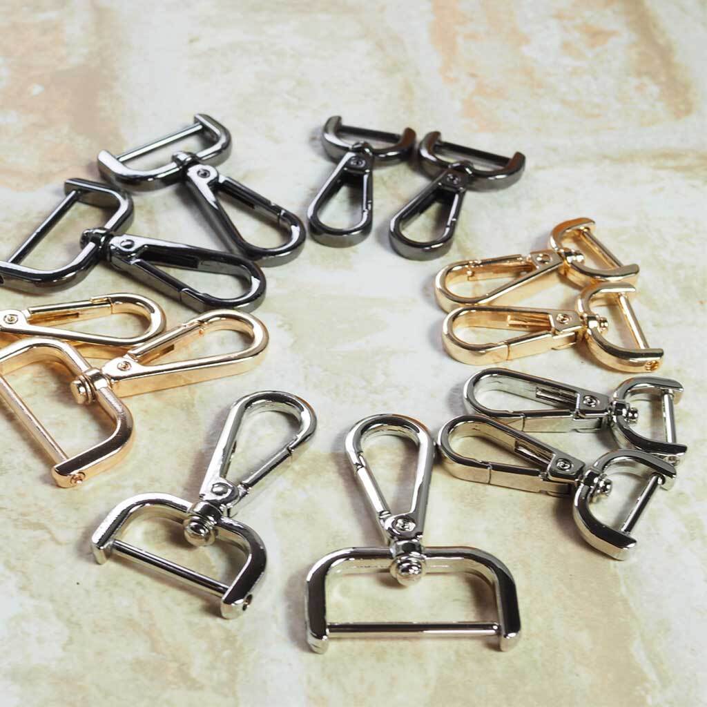 回転Dカン付きナスカン型カラビナ【1個】接続具 ショルダーストラップ