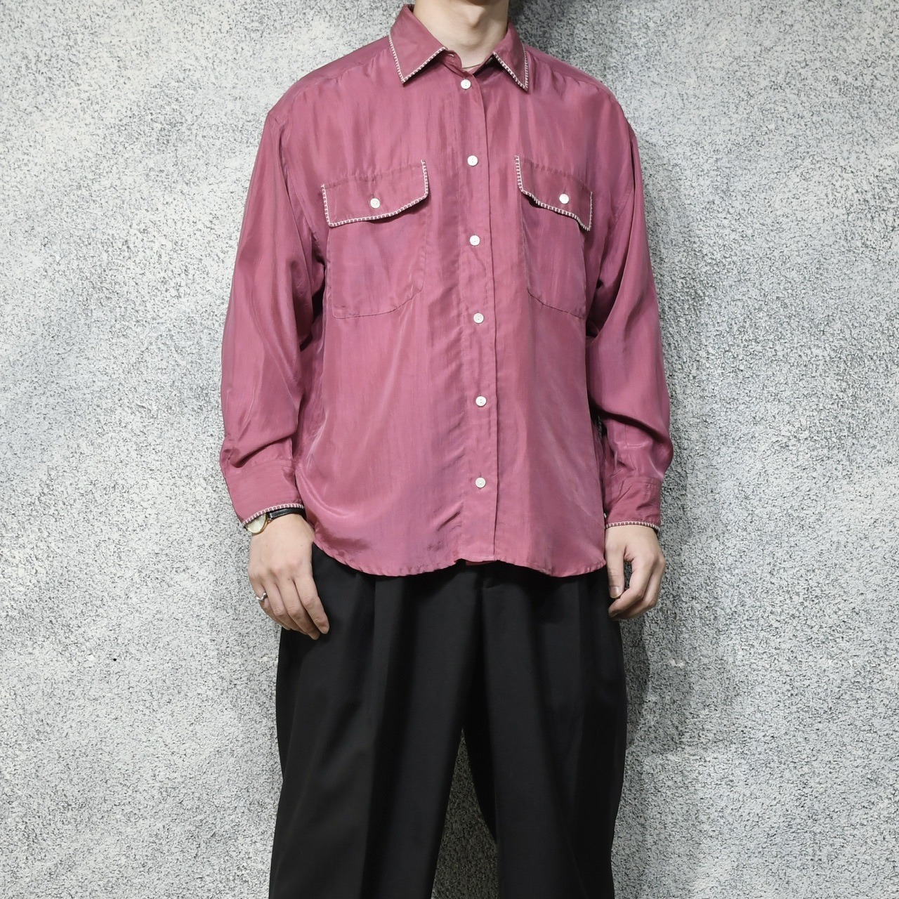 stitch design silk shirt