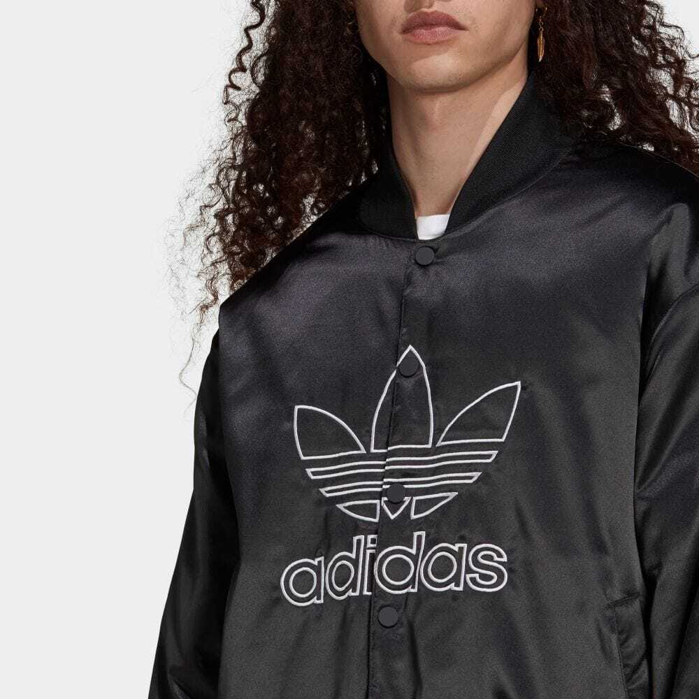 アディダスオリジナルス adidas Originals アディカラー クラシックス サテン ボンバージャケット ジャンパー アウター メンズ  H09165 ADICOLOR CLASSICS SATIN BOMBER JACKET BLACK