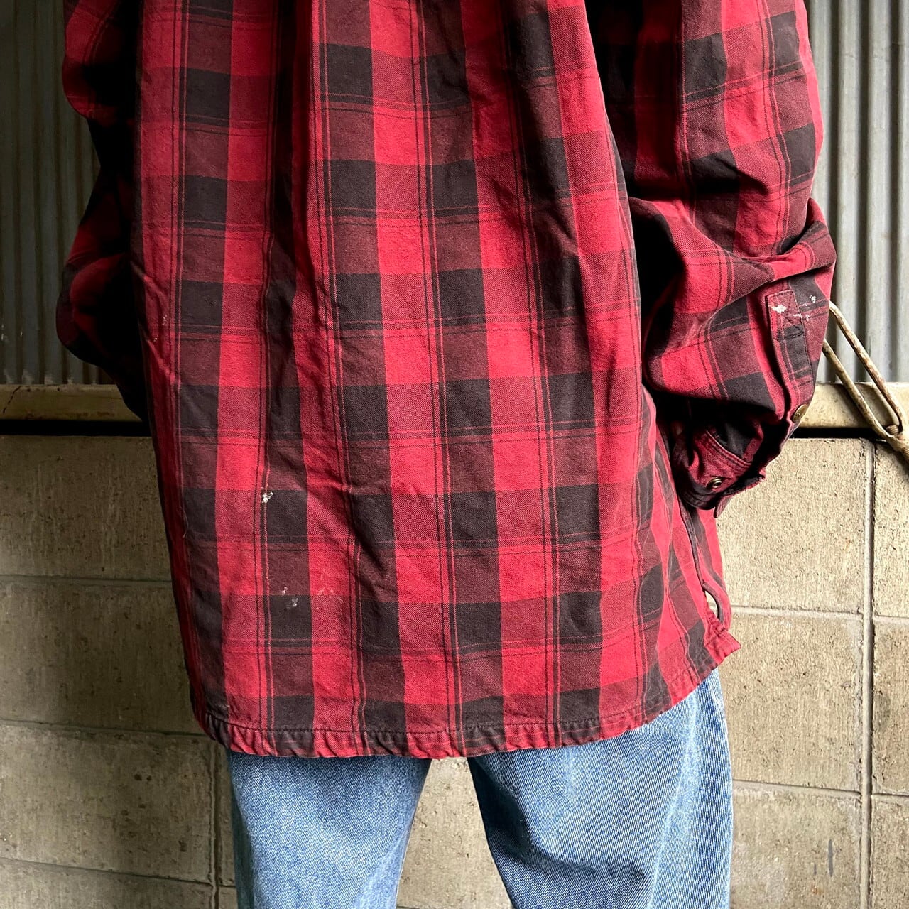 雰囲気系 カーハート ダック地 チェック柄 ワークシャツジャケット