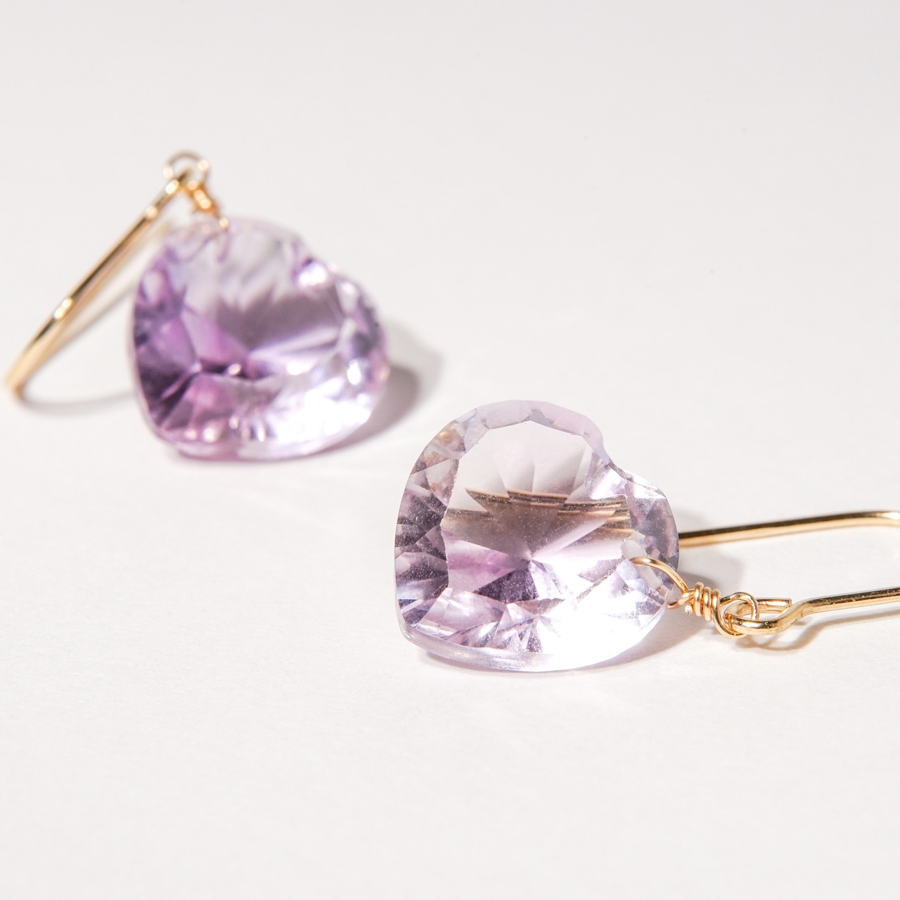 【ピンクアメシスト】ハート ピアス・イヤリング