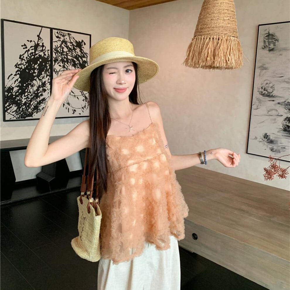 tops】チュールキャミブラウス M31577 | nanastyle