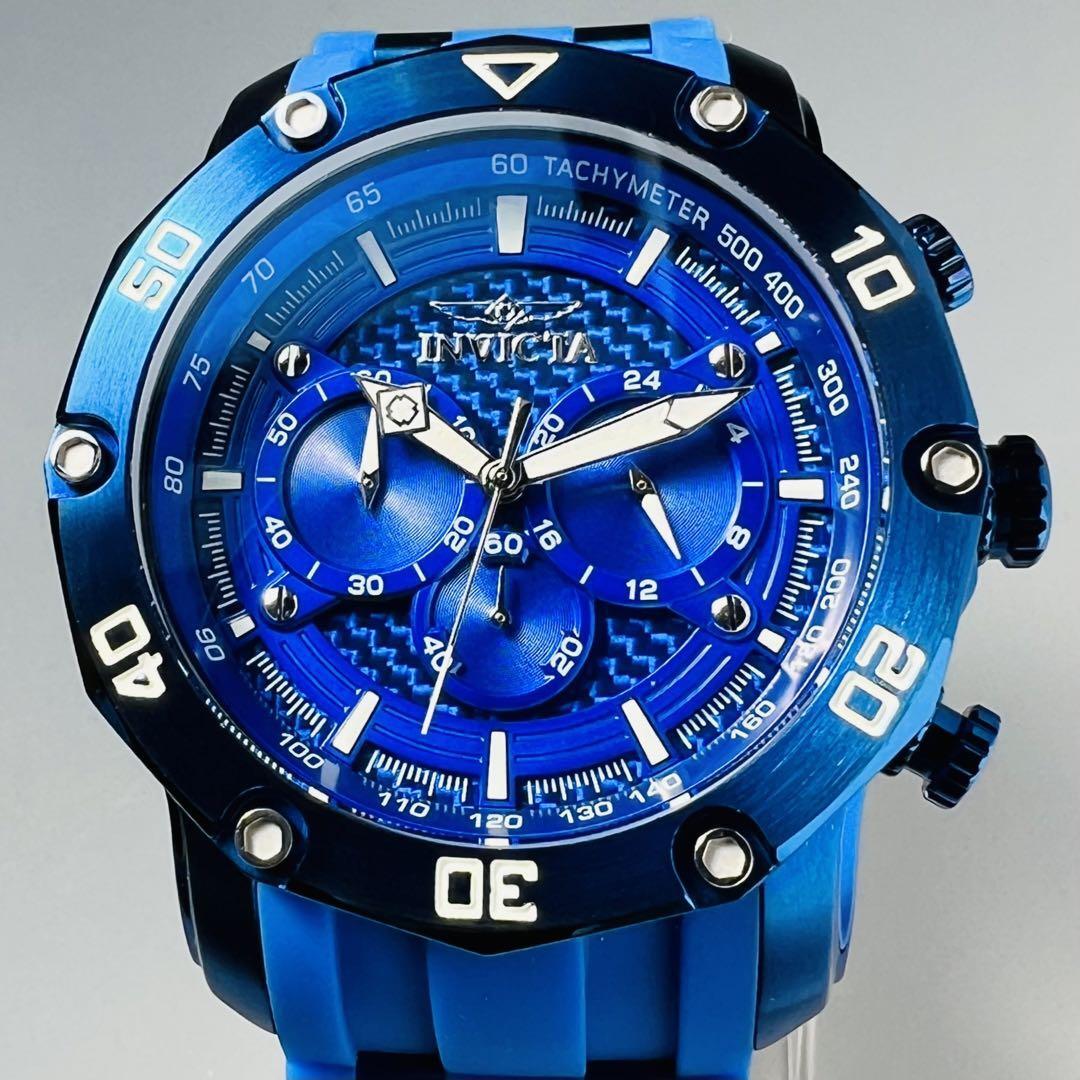 インビクタ 腕時計 メンズ 新品 クォーツ アビエイター ブルー 青
