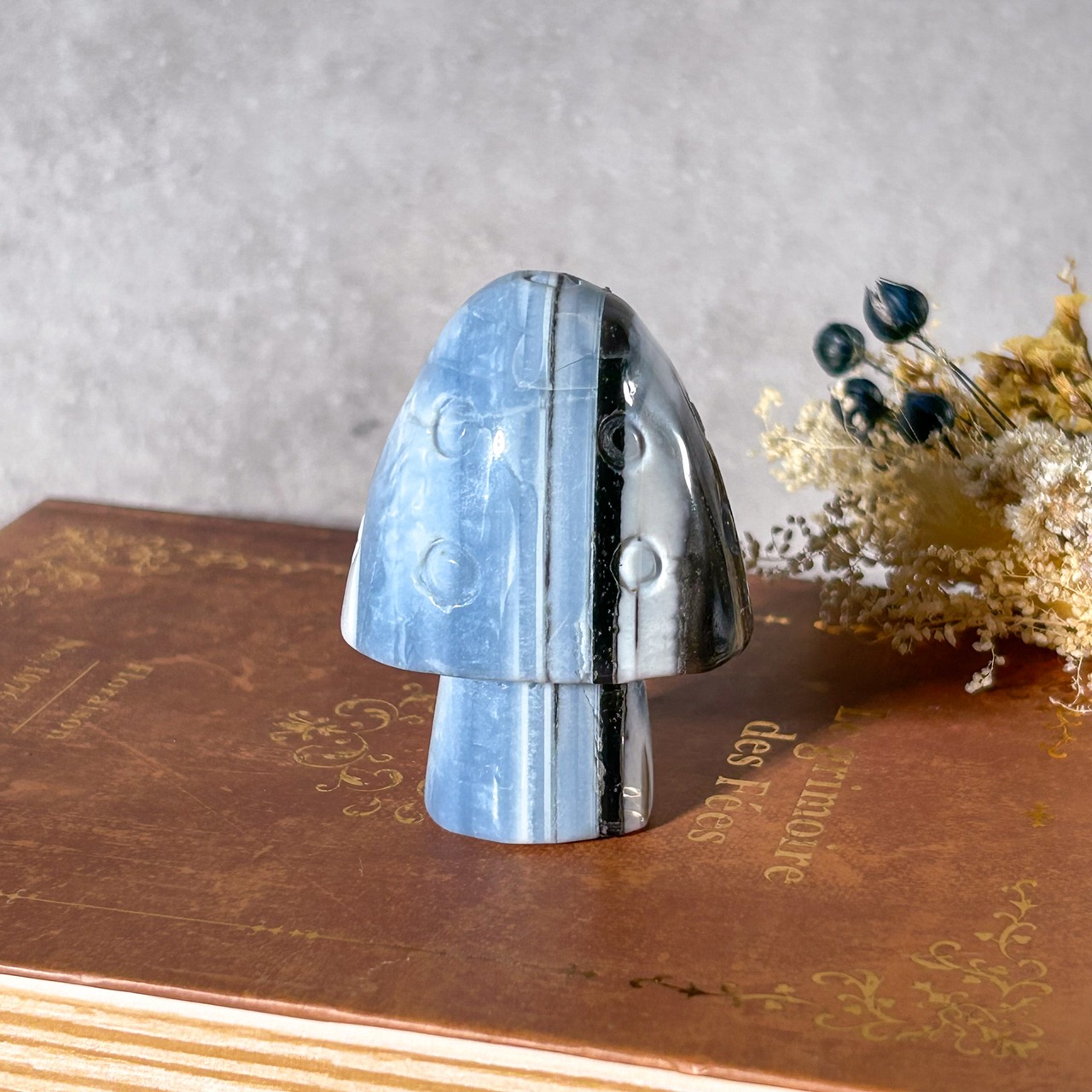 ブルーオパール きのこ カービング * Blue Opal * 天然石