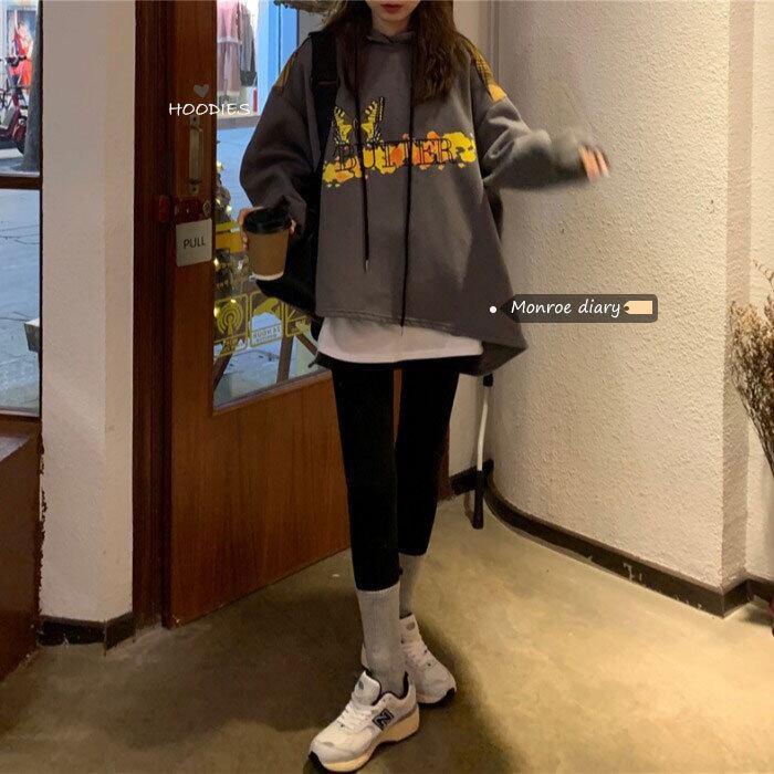 フードセーター ベルベットスプリングルーズトップス ロング 春物 モンロー26554268845