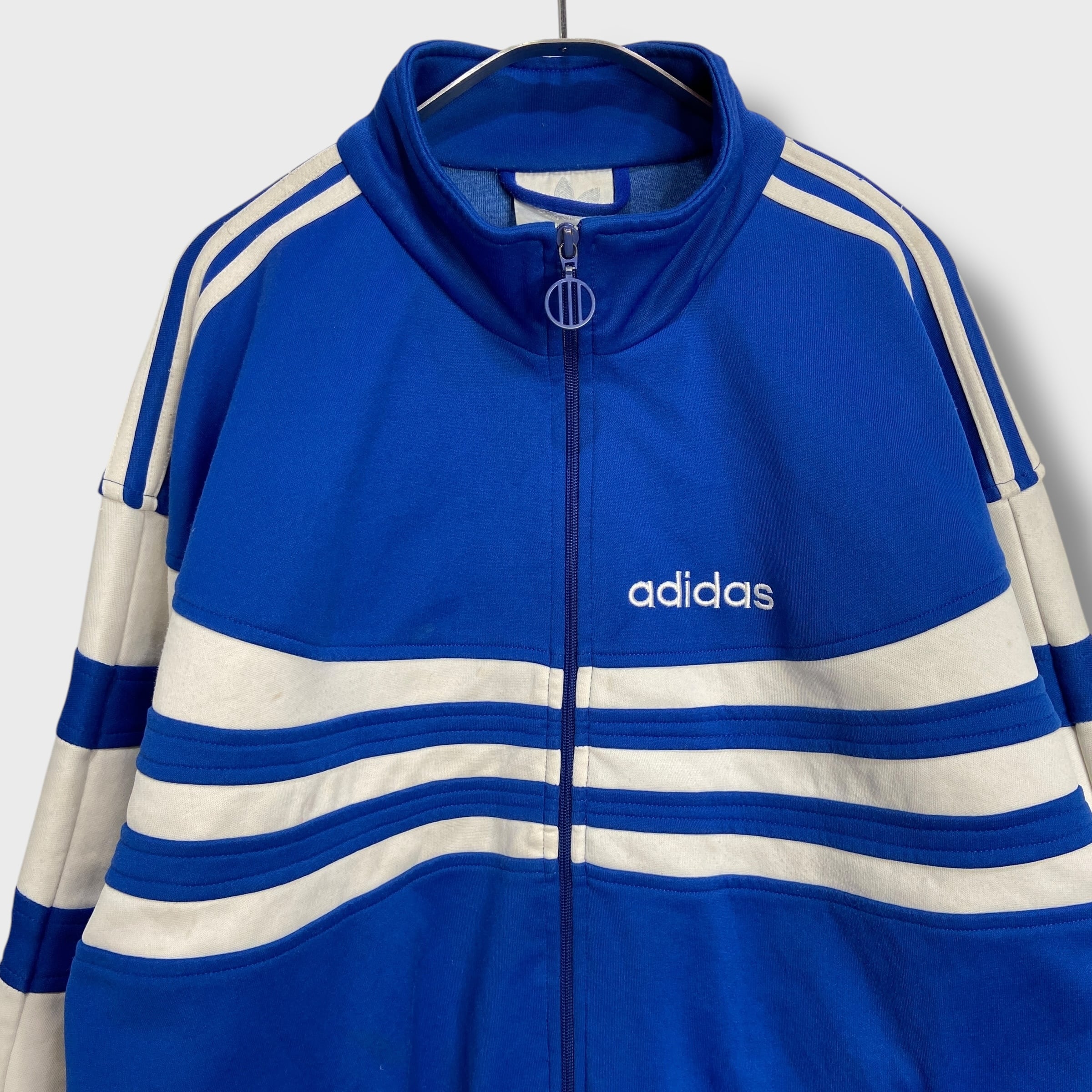 フ*ム様 90'adidas 日本代表 ジャージ 青 90s adidas トラックジャケット ジャージ M トレフォイル 青 | 古着屋 Uan