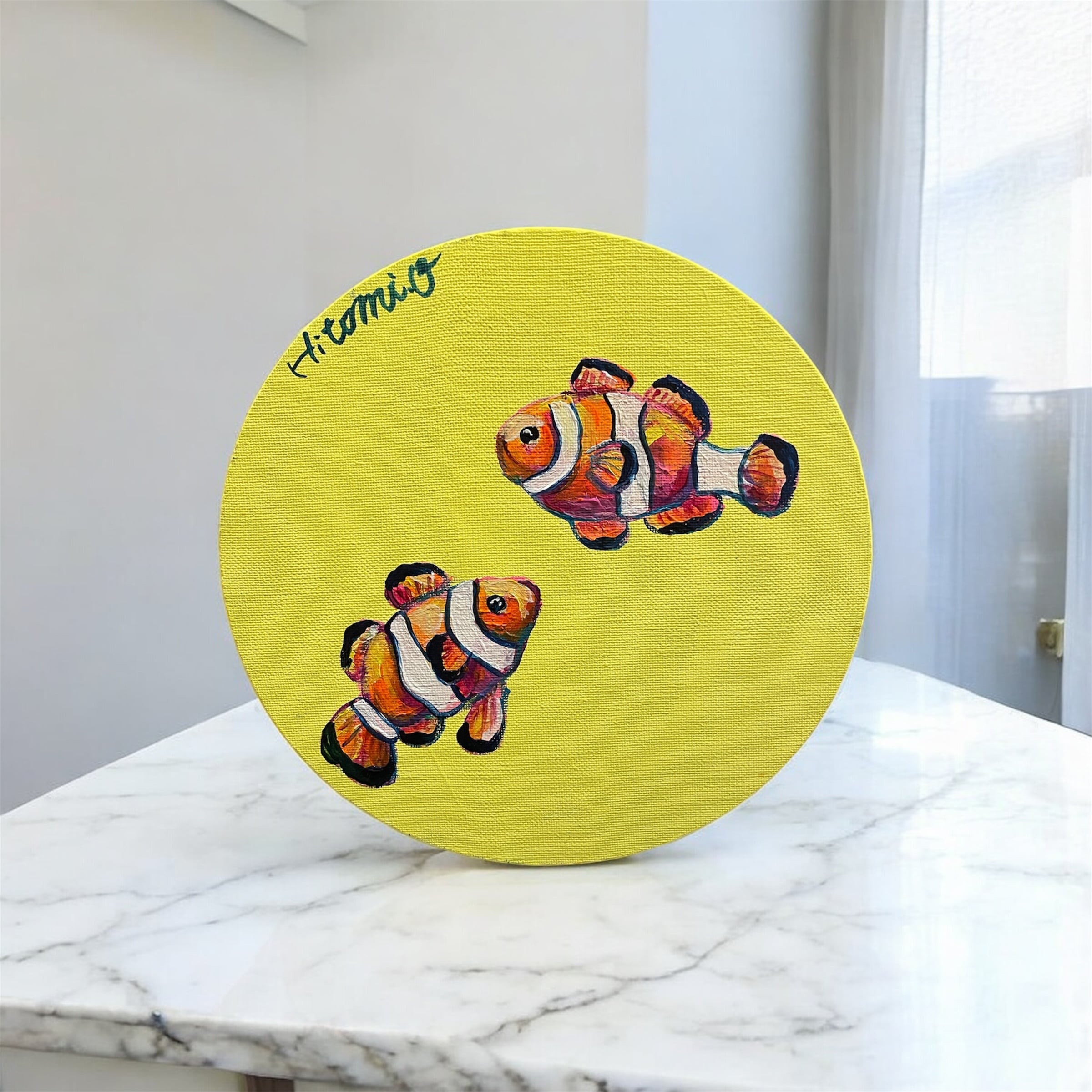 A-50/24】動物画 クラゲ アクリル画 原画 絵画 現代アート キャンバス