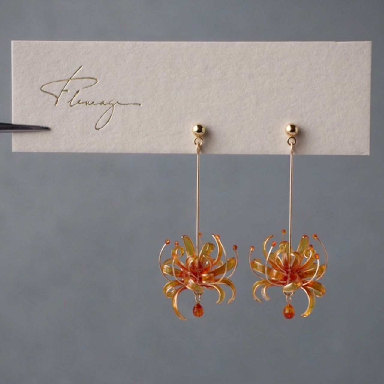 線香花火 －Spider lily－ | Lycoris & Hanabi Traditional Earrings