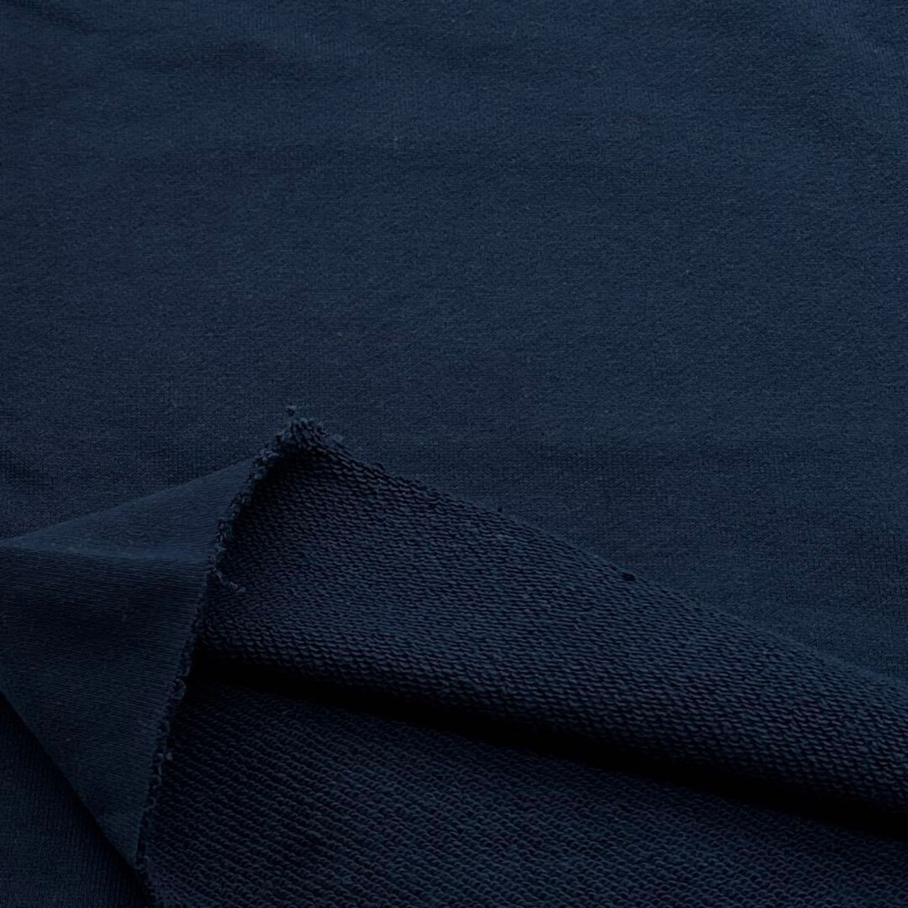 ★TC123◆2.1m◆綿100%丸仕上げ裏毛ニット生地◆ネイビー