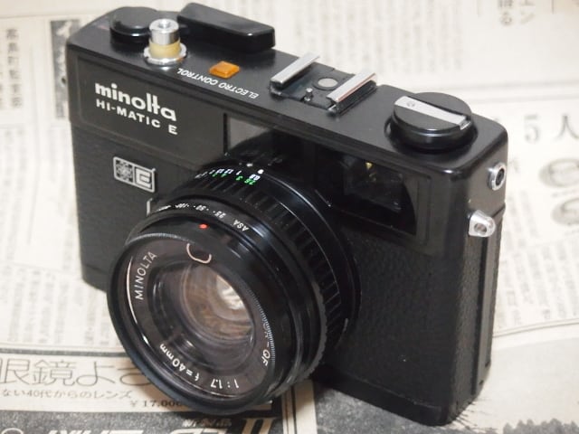 MINOLTA HI-MATIC E ブラック 革ケース付 | ヒカウキ古道具商會 ーふる