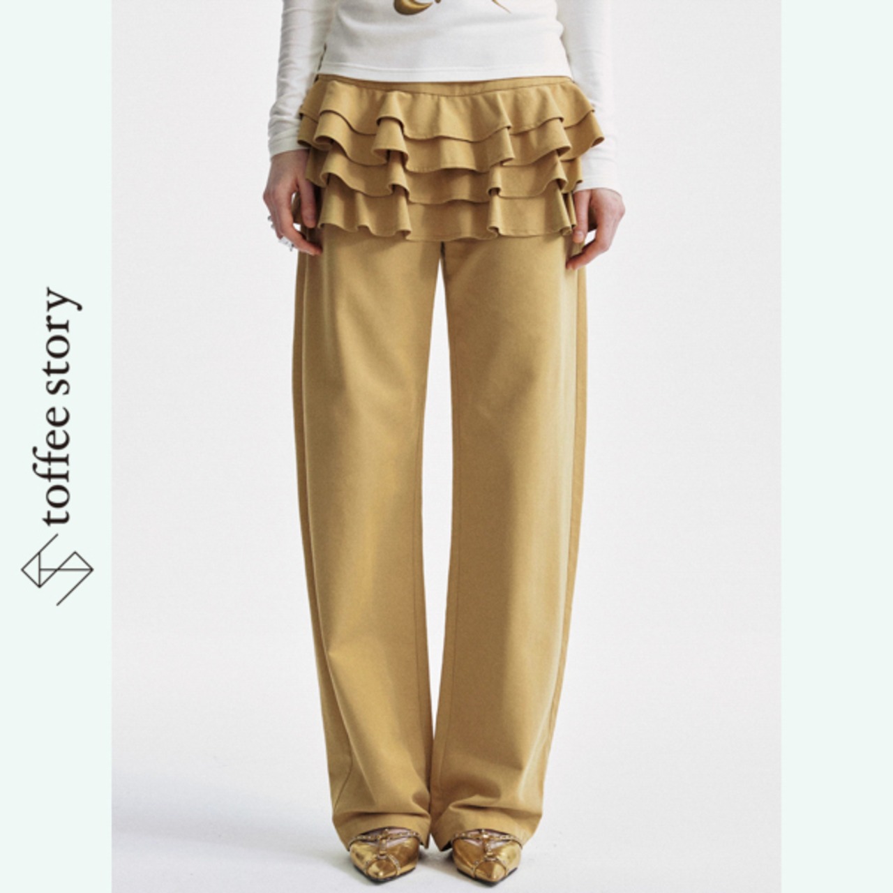 ドラマの幕開けラッフル・カーテンパンツ 《B0019》