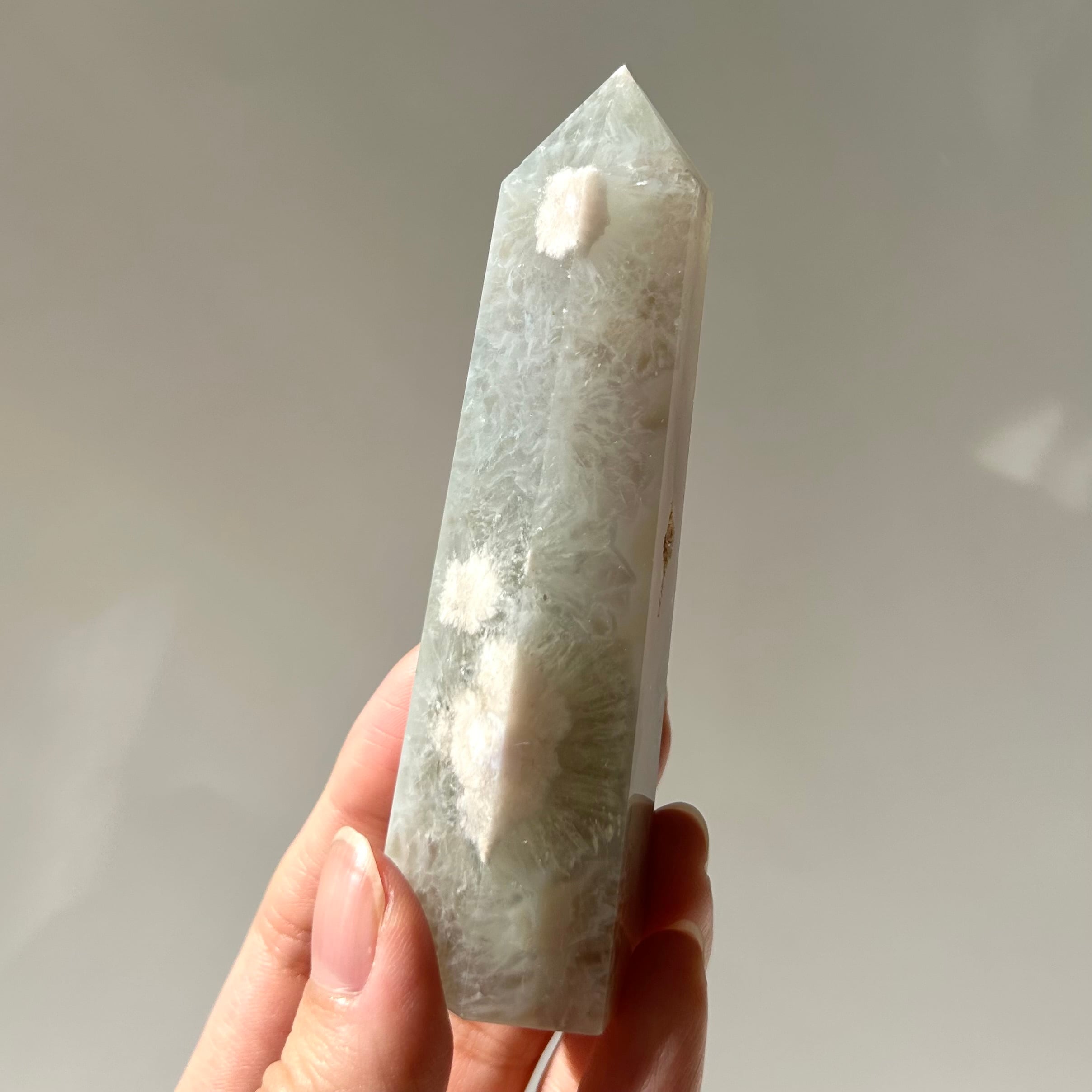 グリーンアメジスト (プラシオライト)フラワーアゲート 共生 スフィア グリーンアメジスト (プラシオライト)フラワーアゲート 共生 スフィア