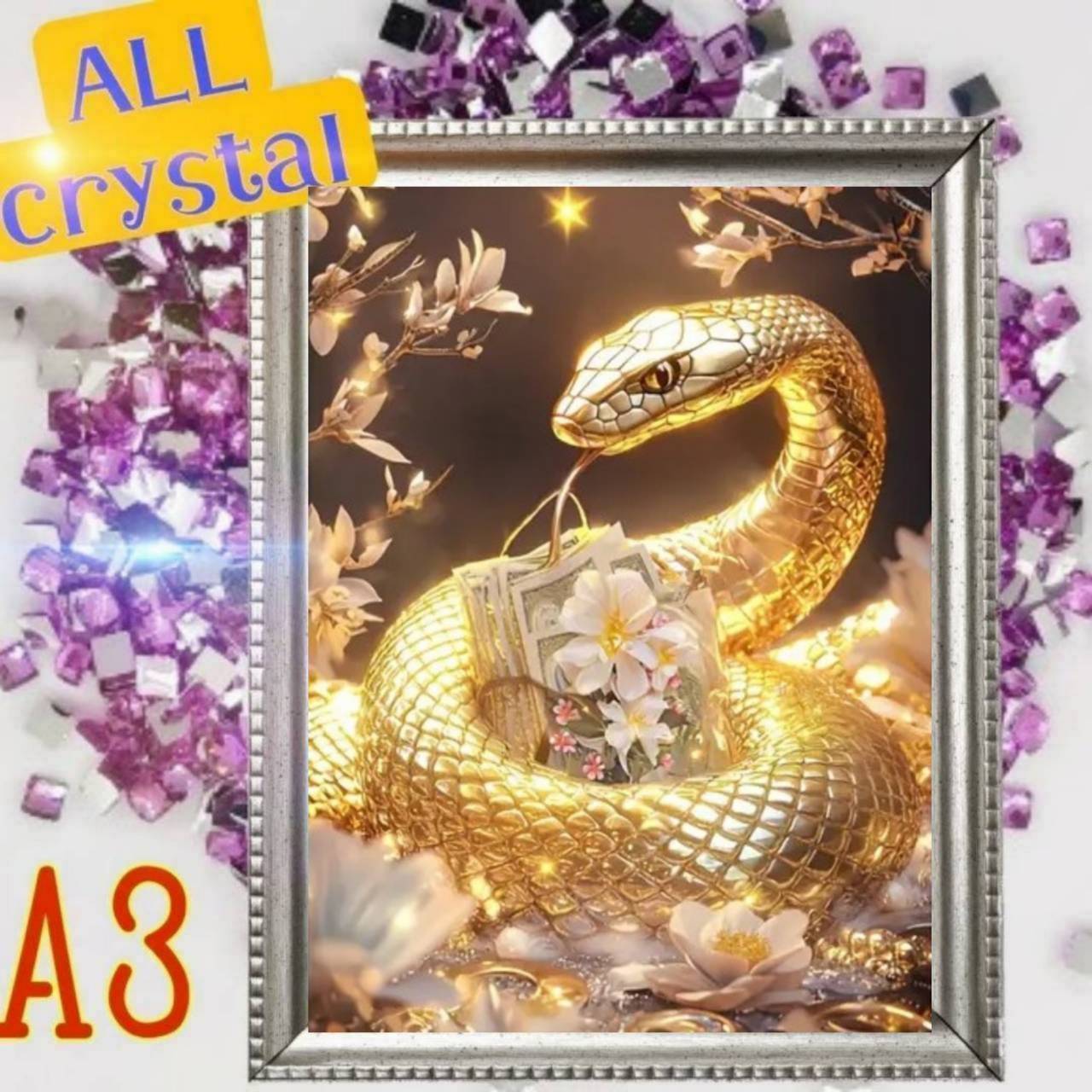 ALLクリスタルビーズ☆四角ビーズ【crystal-04】A3サイズ☆ダイヤモンドアート