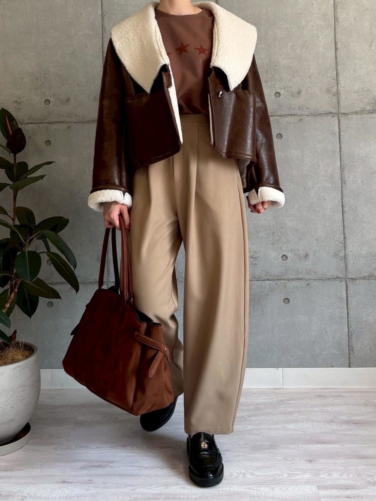 ロージー  Rosiee 裏ボアフェイクレザージャケット