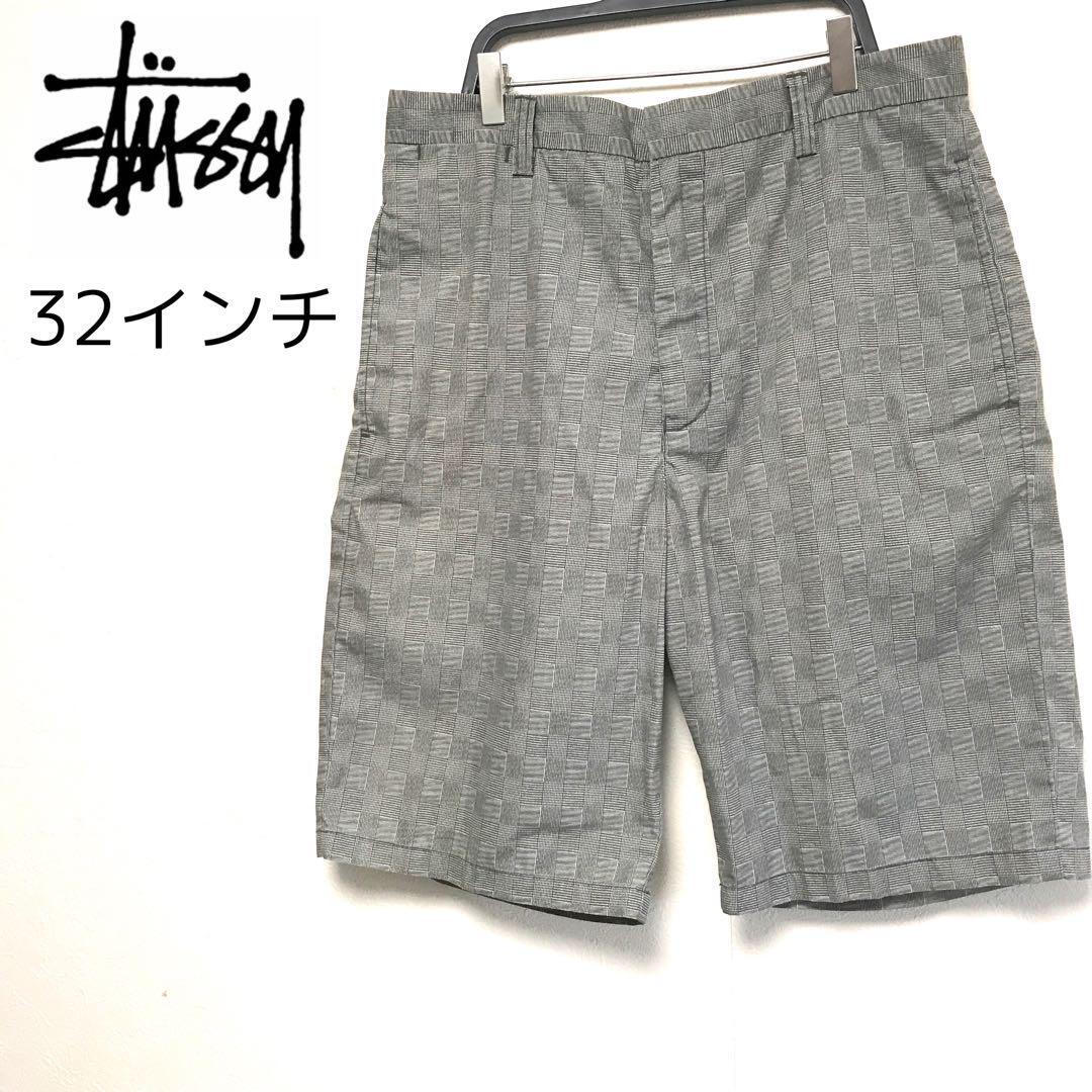 90s old stussy 紺タグ 千鳥格子 ハーフパンツ ナイロン | 個性派古着