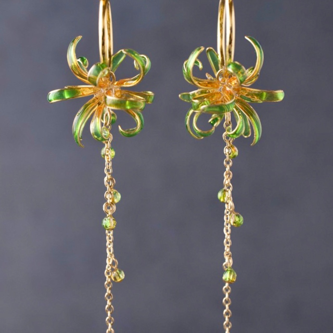 打ち上げ花火 －Spider lily－ | Japanese Fireworks & Red Spider Lily Earrings