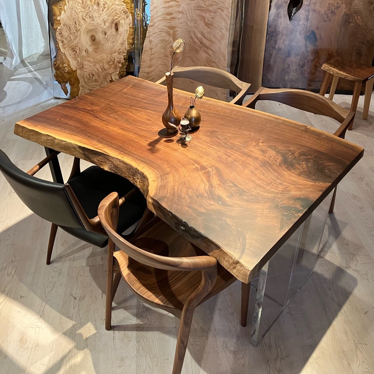 ウォールナット_1400×890-760×51_青山店_テーブル天板/一枚板 241289-2  