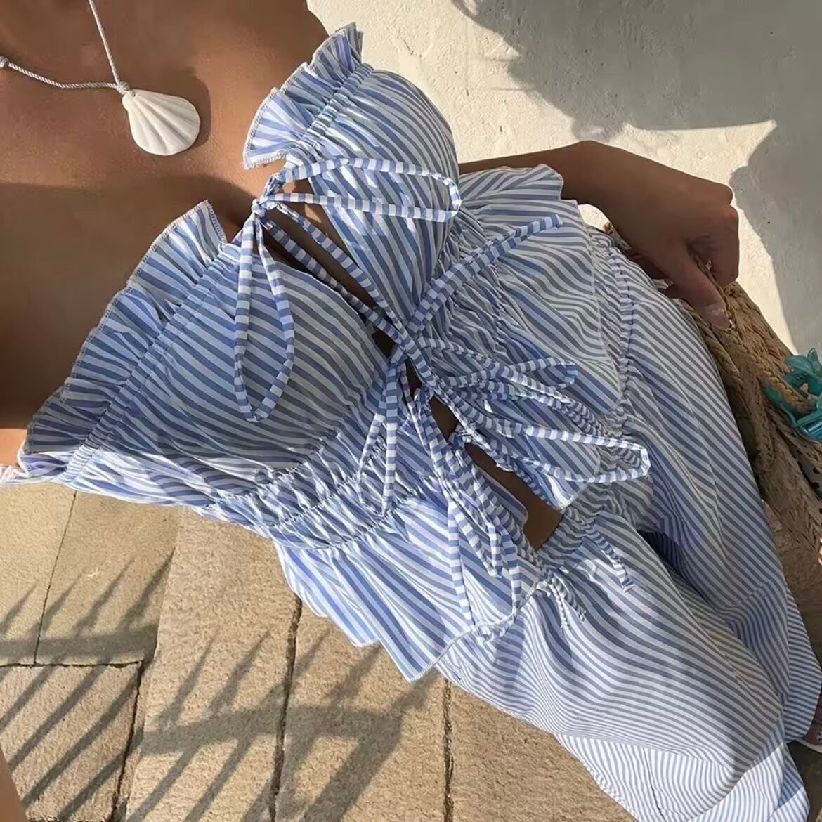 shirring bare top set up