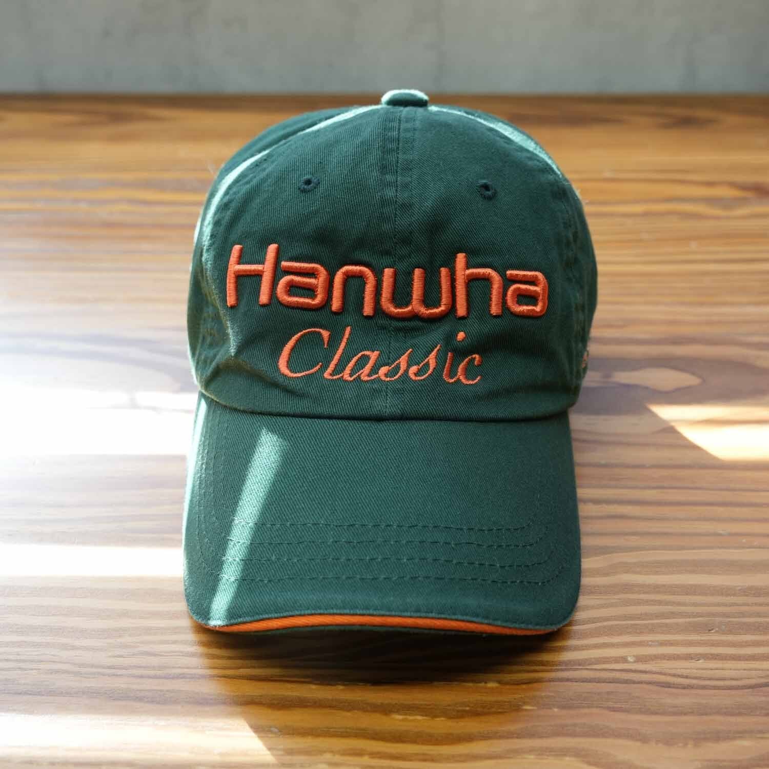 韓国系 Hanwha classic 韓国 キャップ グリーン×オレンジ
