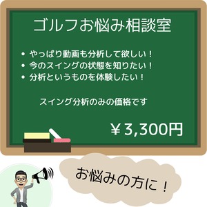 ★ゴルフスイングお悩み相談室　￥3,300(スイング分析のみ)