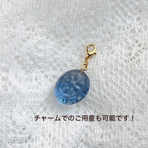本物のお花を使ったフラワードロップ3粒ピアス・イヤリング・イヤーカフ　ピンクの紫陽花　桜カラー　チャーム変更可能