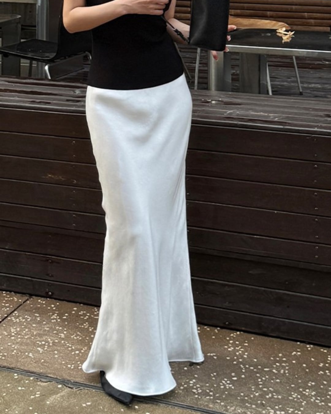 サテンマキシスカート S25530