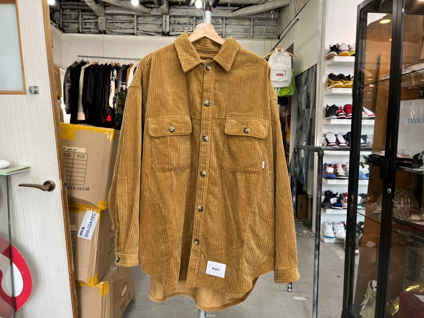 WTAPS 21AW WCPO LS CORDUROY SHIRT CAMEL LARGE 212WVDT-SHM04