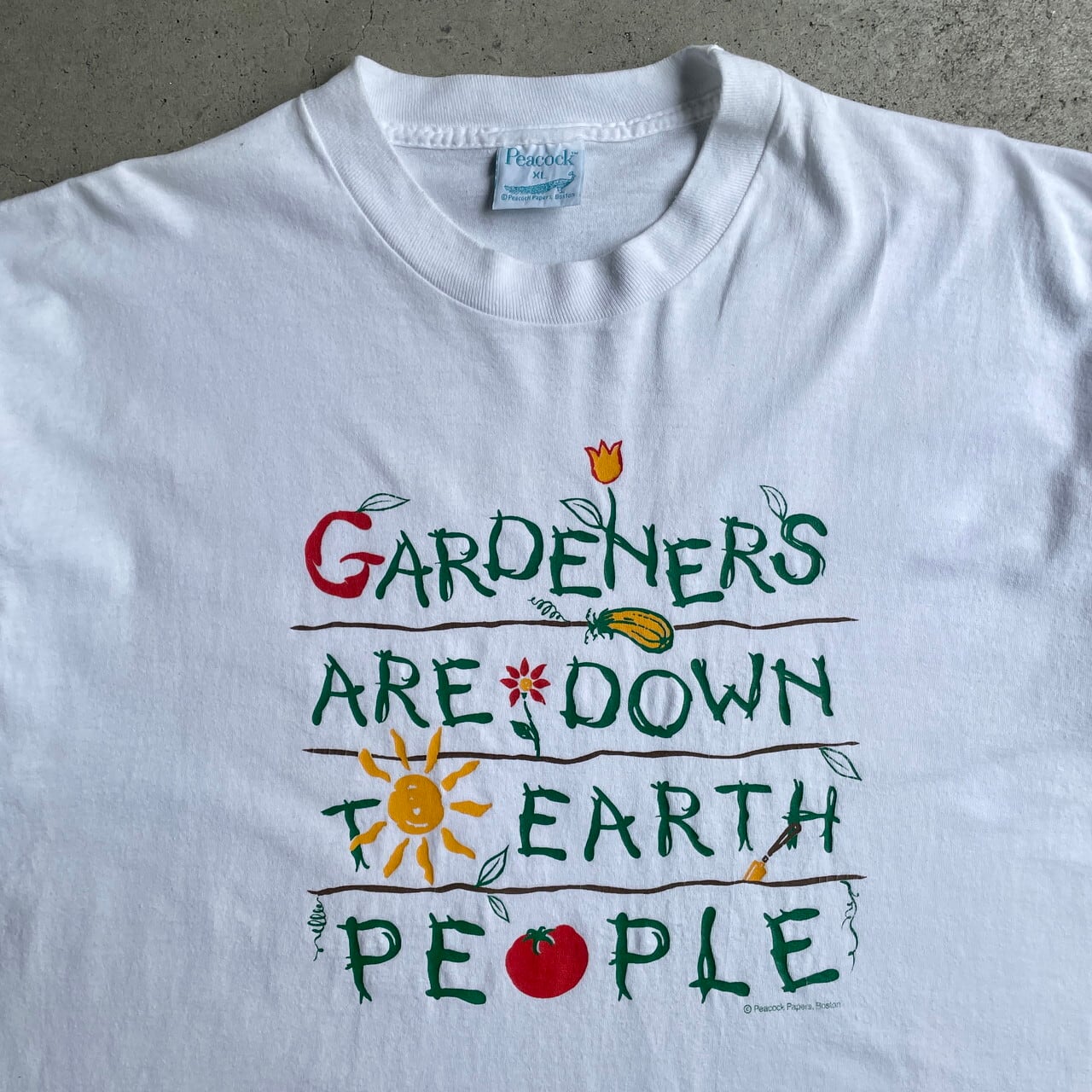 USA製 90年代 Peacock papers メッセージ プリント Tシャツ メンズXL