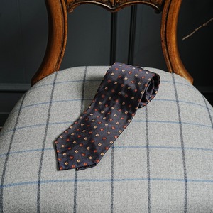Jacquard Geometric Silk Tie Navy