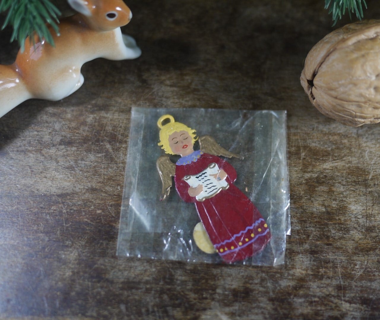 錫の飾り 赤い天使 オーナメント ドイツ | こりすのパン屋Base店