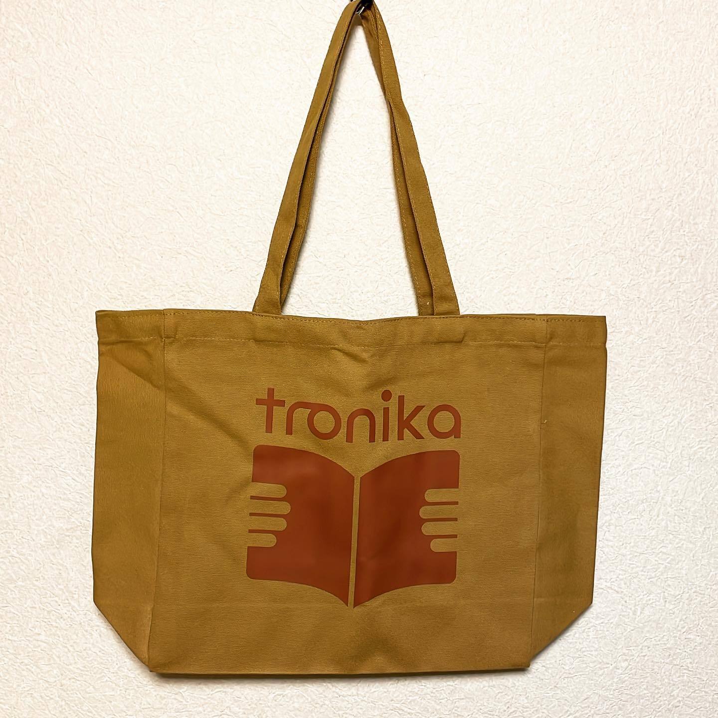 トートバッグ「トロニカ　オリジナルグッズ　茶色　マチあり」 - 画像1