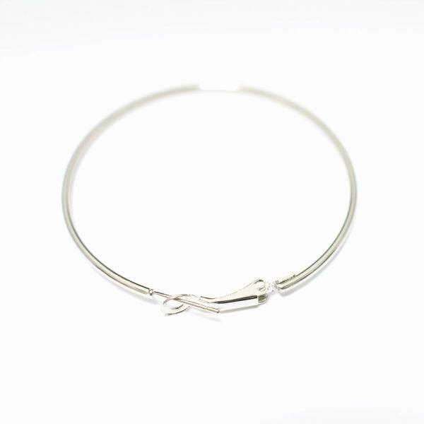 サージカルステンレス製 フラット型フープピアス(直径約50mm) ※片耳のみ