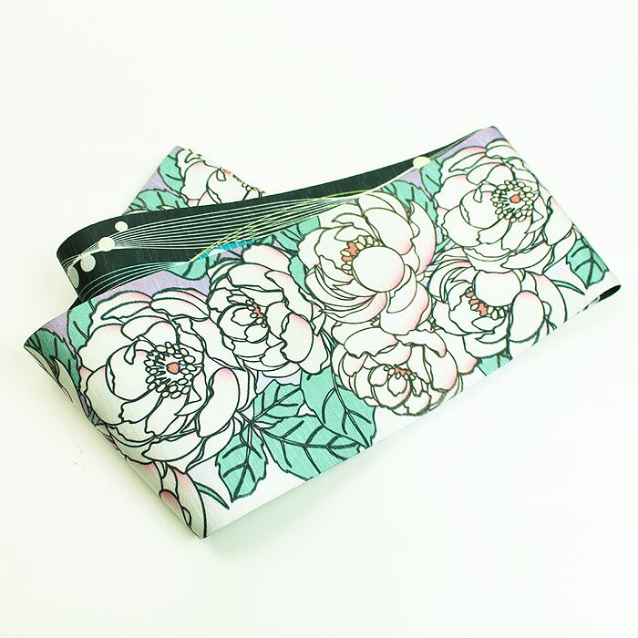 hosoobi 彩凛花 細帯 ポリエステル 半幅帯 リバーシブル 花 傘